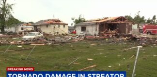Tornado destroys homes in Streator, Illinois