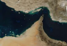 Strait On Edge: Missiles, Sanctions, Mayhem Satellite view of the Strait of Hormuz and surrounding coastlines