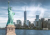 Statue of Liberty in front of the New York City skyline
