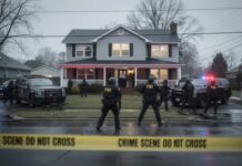 ICE vs. Family: Who’s Hiding What? FBI agents at a crime scene outside a house with police vehicles and caution tape